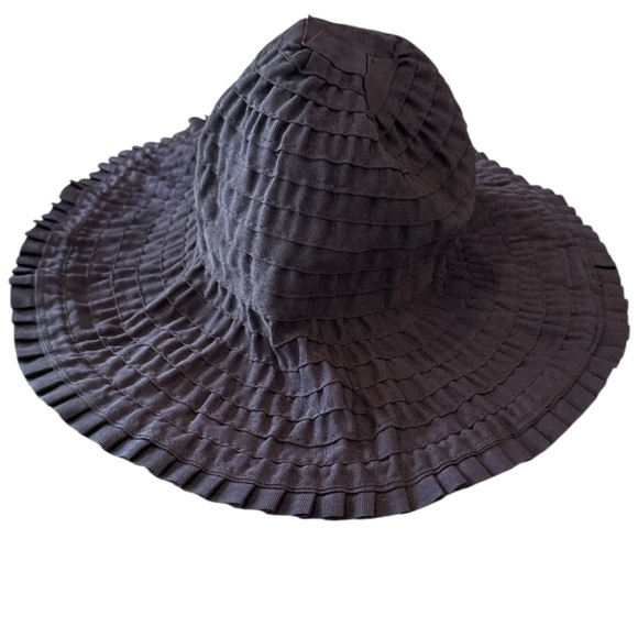 Macy’s Charter Club Elegant Black Wide-Brim Ruffled Hat with Bow Size OS - Picture 8 of 12